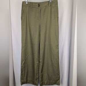 TALBOTS Women's Wide Leg Trousers Linen Tencel Size 10P